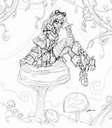 Steampunk Alice Wonderland Coloring Sketch Drawing Pages Adult Drawings Fairy Noflutter Tattoo Deviantart Visit Colouring Choose Board sketch template