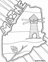 Coloring Pages States Maine Sheets Doodle Printables Geography Books Map Usa Alley United Mediafire Capitals Stuff Adult sketch template
