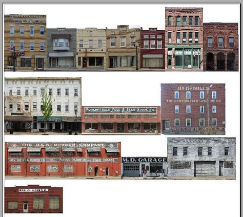 ho scale  background building set commercial fronts