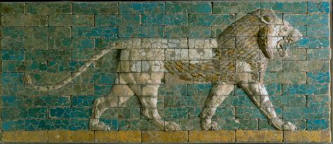 panel  striding lion babylonian neo babylonian