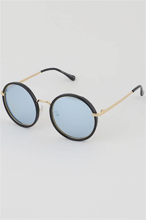 Pt28073 Multicolor Gold Rim Round Sunglasses