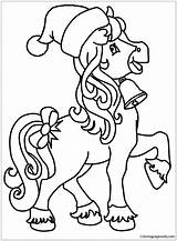 Christmas Coloring Pages Pony Horse Charming Angel Costume Little Girl Online Printable Color Clipartkey sketch template