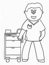 Coloring Nurse Pages Nurses sketch template