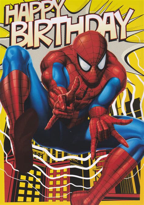 happy birthday spiderman birthday card  character brands buy