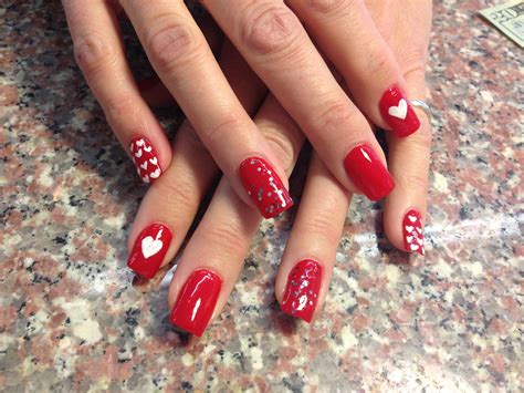 nail art red valentines nails nail art acrylic nails