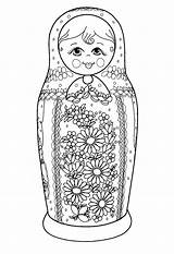 Russe Russian Poupee Bambole Matrioska Adulti Matryoshka Puppen Russische Erwachsene Malbuch Justcolor Nesting Babushka sketch template