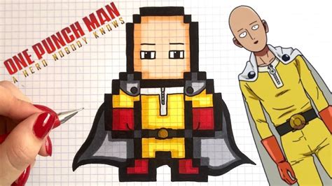 Tuto Dessin Saitama Pixel Art One Punch Man Youtube
