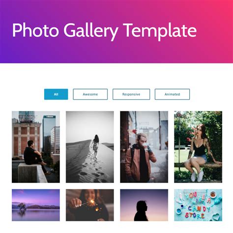 html gallery template   printable templates