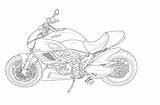 Ducati Diavel Lineart sketch template