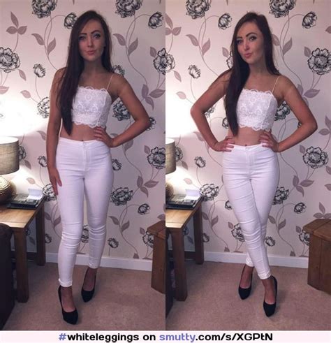 whiteleggings leggings seethrough seethru yogapants spandex teen chav cameltoe