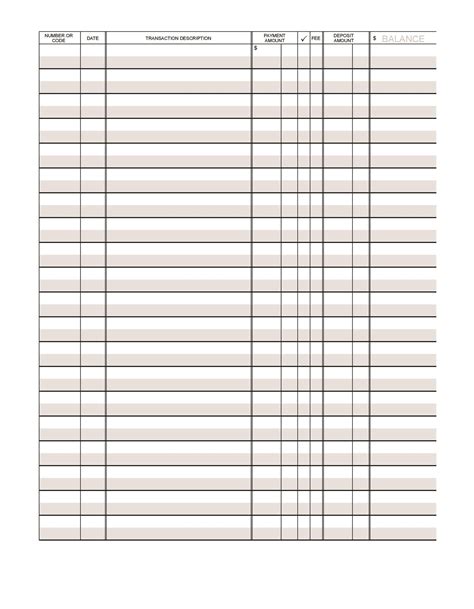 checkbook register templates   printable templatelab