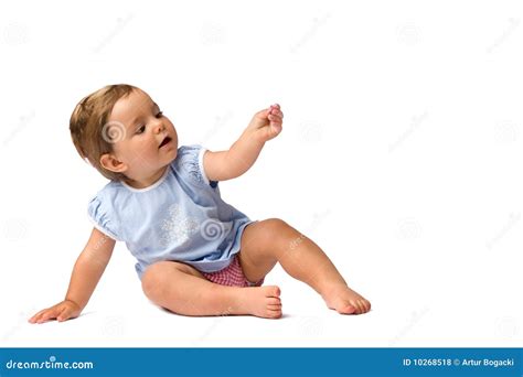baby girl  hold  pose stock photo image  childhood innocence