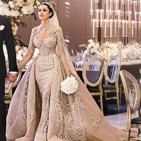 Arabic Luxury Mermaid Wedding With Train In 2020 Dream