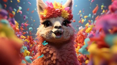 premium ai image llama character