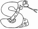 Snake Colouring Letters Clipart sketch template