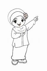 Kartun Muslimah Mewarna Ustazah Azhan Koleksi sketch template