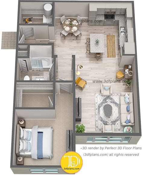 floor plan rendering   bedroom luxury apartment  florida  wood flooring small