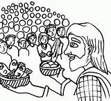 Coloring Jesus Feeding Feeds Thousand Five Pages 5000 Clipart Crowd Fish Loaves Color Kids Cliparts Printable Library Coloringhome Getdrawings Popular sketch template