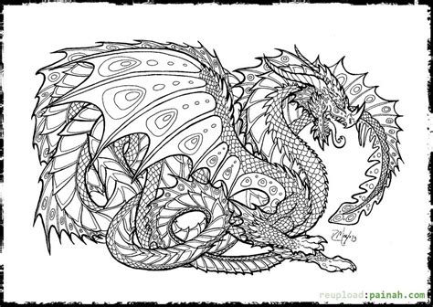 realistic dragon coloring pages  adults