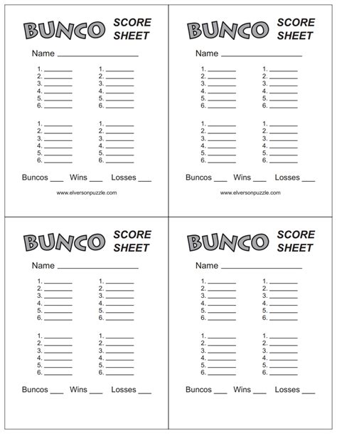 bunco score sheet   create edit fill  print