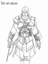 Creed Colorear Coloring4free Colouring Ezio Kenway Dota Auditore Onlinecoloringpages sketch template
