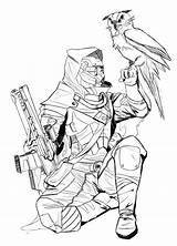 Destiny Hunter Bungie Game Coloring Pages Halo Fan Wars sketch template
