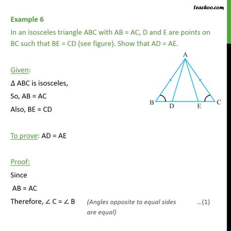 Example 6 In An Isosceles Triangle Abc With Ab Ac