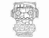 Robot Music Coloring Coloringcrew sketch template