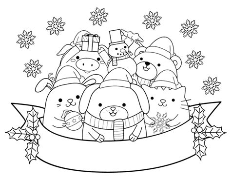 christmas animals coloring page coloringcrewcom