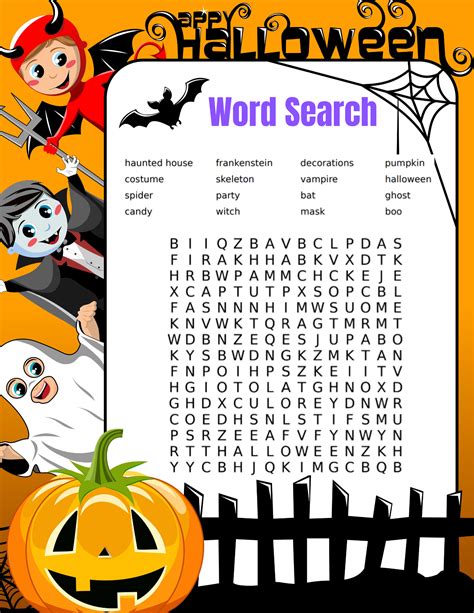 printable word search halloween