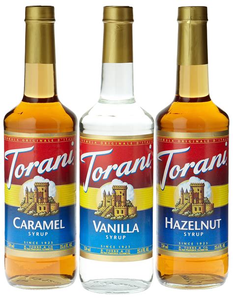 torani coffee syrup variety pack vanilla caramel hazelnut  count