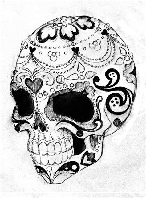sugar skull tattoo drawing  getdrawings