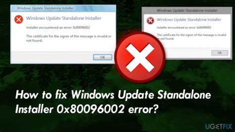 fix windows update standalone installer  error