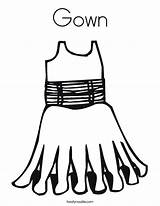 Coloring Dress Gown Pages Noodle Comments Twisty Twistynoodle Library Clipart Cursive Let sketch template