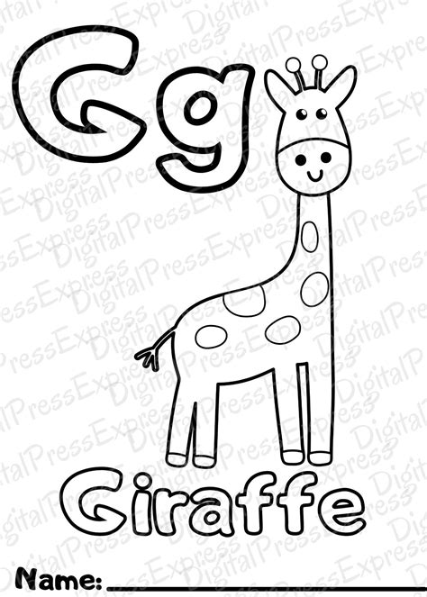 baby personalized abc coloring book printable  pages baby etsy