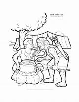 Coloring Jacob Esau Bible Pages Tricks Kids Stories Popular sketch template