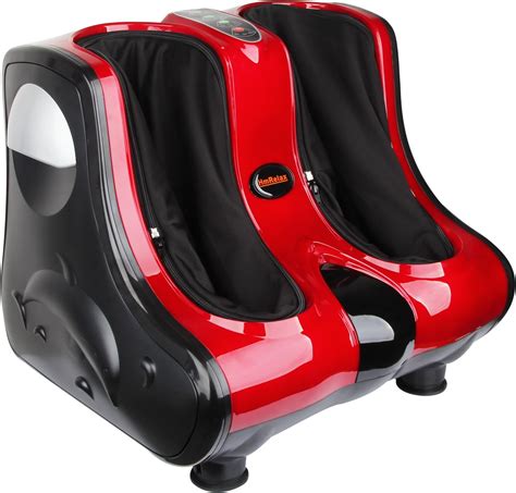 red shiatsu kneading rolling vibration heating foot spa calf ankle
