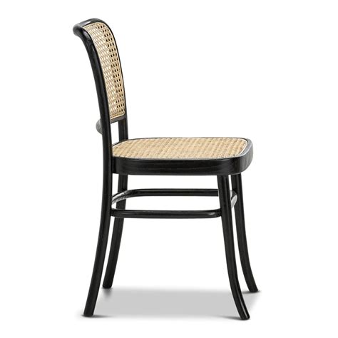 prague cane bentwood side chair natural black set