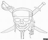 Pirates Caribbean Coloring Pages Logo Pirate Skull Clip sketch template