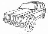 Jeep Coloring Pages Cherokee Kids Cars Printable 4x4 Book Xj Jeeps Drawing Color Wrangler Boyama Print Transportation Car Military Sheets sketch template