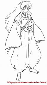 Inuyasha Coloring Pages Printable Lineart Adults Deviantart Kids sketch template