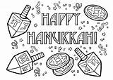 Coloring Hanukkah Pages Dreidel Kids Chanukah Printable Holiday Print Sheets Happy sketch template