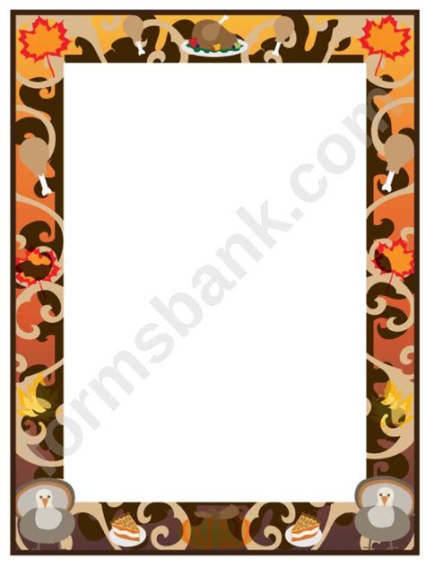 fillable thanksgiving page border template printable