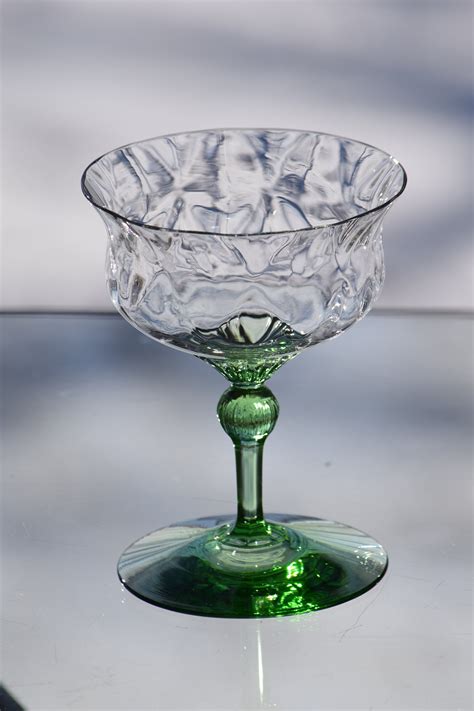 vintage cocktail glasses set of 5 diamond optic with
