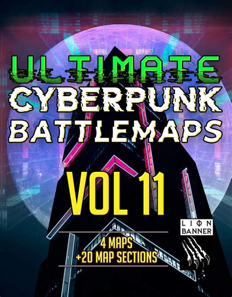 ultimate cyberpunk map pack vol  bundle lion banner games drivethrurpgcom