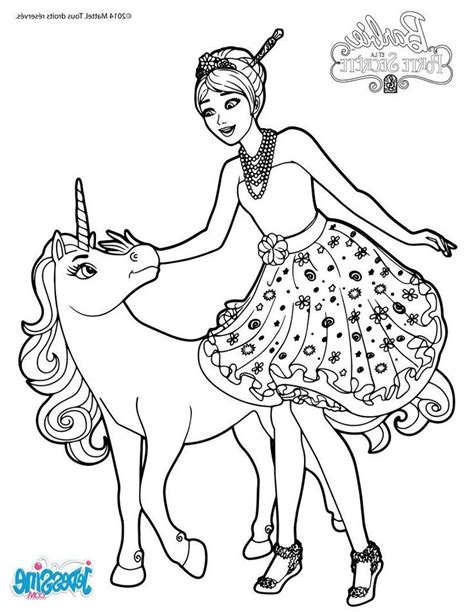 barbie unicorn princess coloring pages evelynin geneva