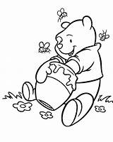 Pot Honey Coloring Pooh Winnie Pages Getdrawings sketch template