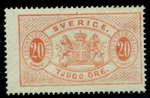 sweden  tj ore pale red og lh  thin specks   scarce stamp ebay