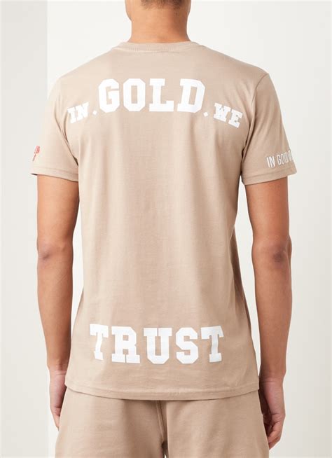 gold  trust  shirt met logoborduring lichtbruin de bijenkorf
