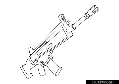 scar rifle coloring sheet  fortnite  printable coloring pages